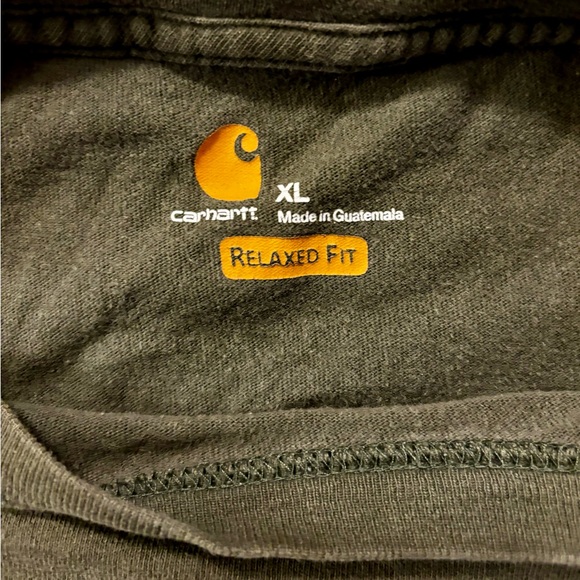Carhartt Men's Green and Khaki Shirt Men size XL Has some wear Work/outdoor top - Picture 2 of 16